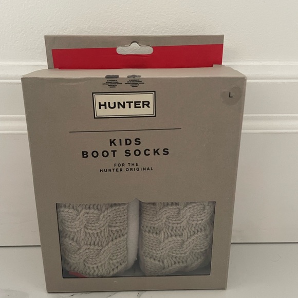 SOLD HUNTER KIDS 6 STITCH CABLE BOOT SOCK for the HUNTER original boot - Size L - Picture 2 of 3